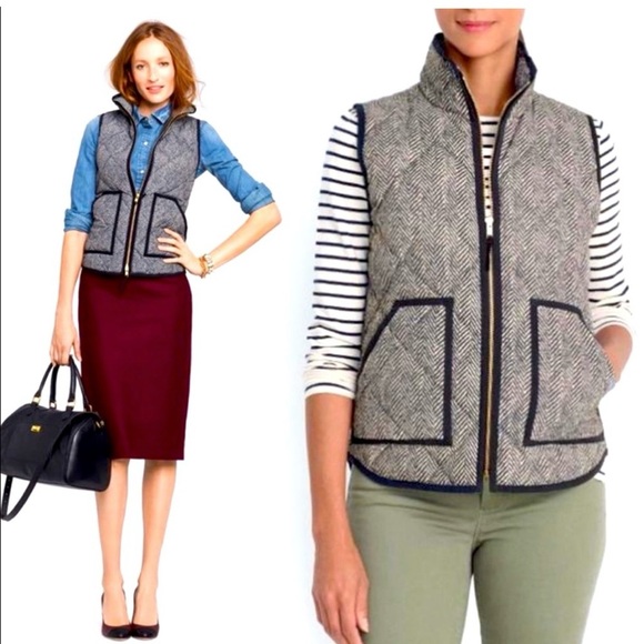 J. Crew Jackets & Blazers - J.Crew Herringbone Down Puffer Vest size S